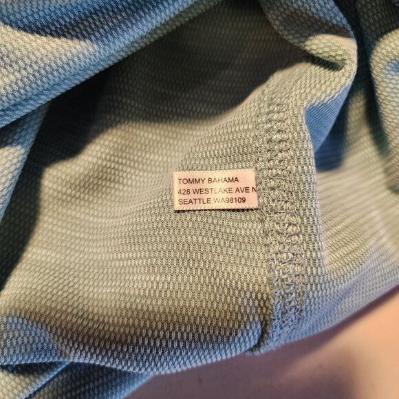 Tommy Bahama Mens Polo Shirt Size L Short Sleeve Button-Up Green - Picture 10 of 13
